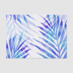 Blue Violet Palm Fronds Tissue Paper