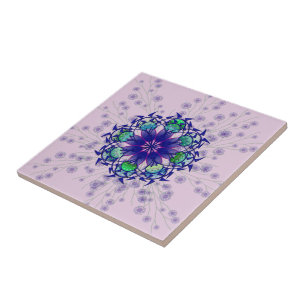 Blue Violet Perennial Ceramic Tile