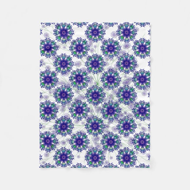 Blue Violet Perennial Fleece Blanket (Front)