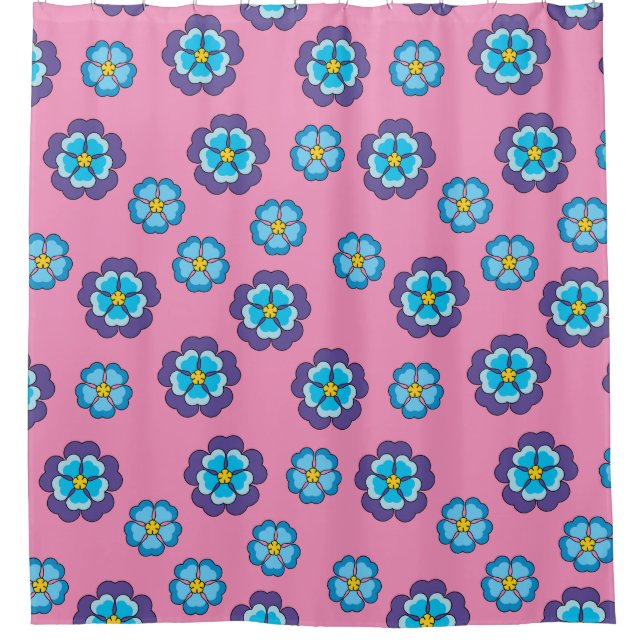 Blue Violet Pink Floral Pattern (Front)