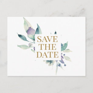 Blue Violet Rose Watercolor Pattern Custom Announcement Postcard