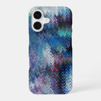 Blue Violet Teal White Marbling Abstraction