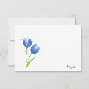 Blue Violet Tulips Card