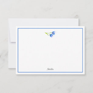 Blue Violet Tulips Card