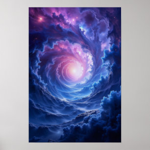 Blue-violet wormhole poster