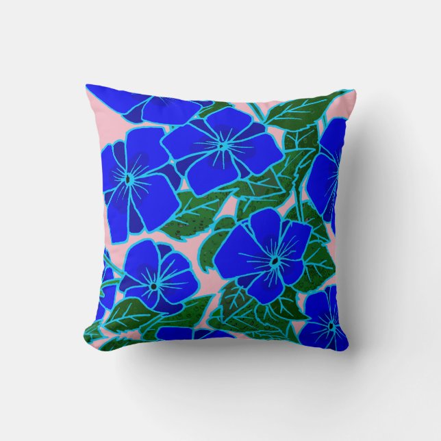 Blue Violets #6 Throw Pillow (Front)