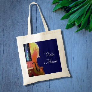 Blue Violin Classical Music Tote Bag
