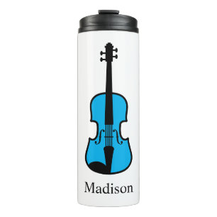 Blue violin personalized travel thermal tumbler