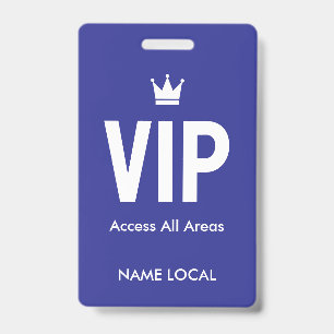 Blue VIP Access identification VIP lounges Badge