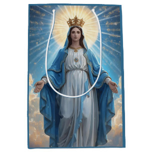 Blue VIrgin Mary Heavenly Medium Gift Bag