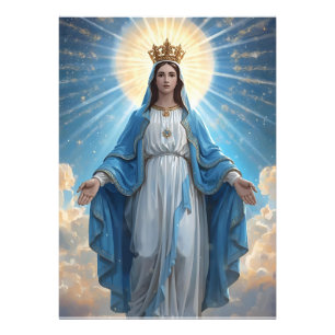 Blue VIrgin Mary Heavenly Photo Print