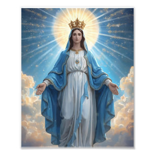 Blue VIrgin Mary Heavenly  Photo Print
