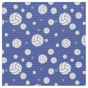 Blue Volleyball Chevron Patterned Fabric
