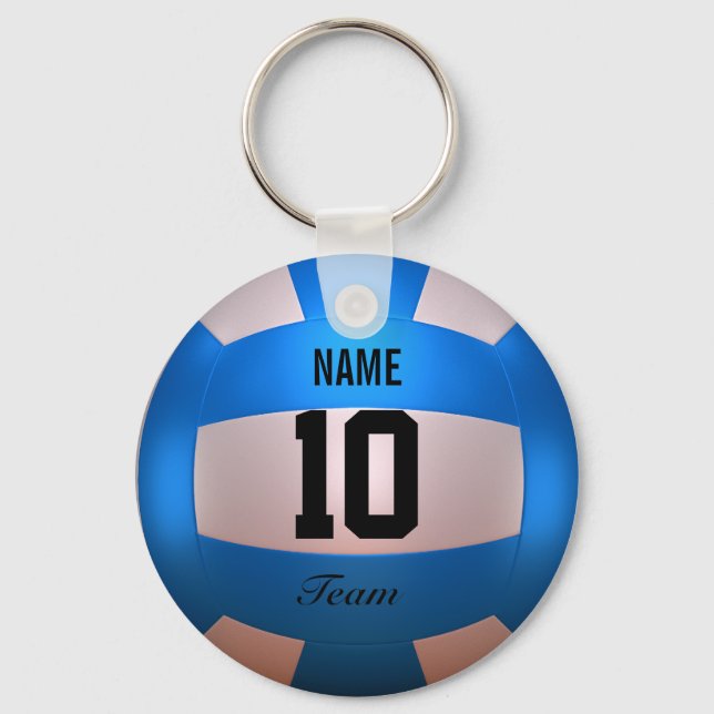 Blue Volleyball Keychain (Front)