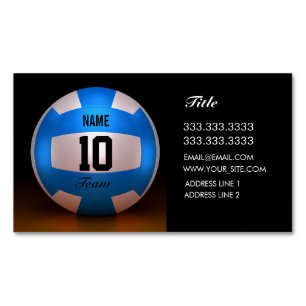 Blue Volleyball Magnetic Business Card