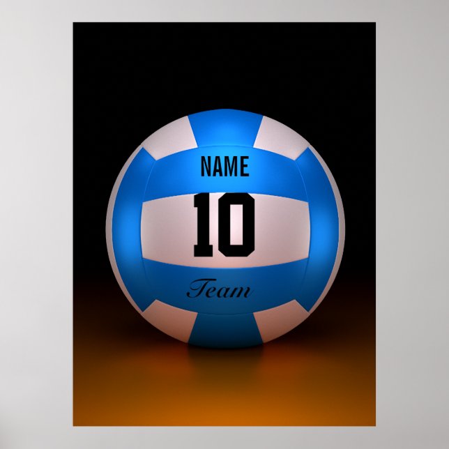 Blue Volleyball Poster (Front)