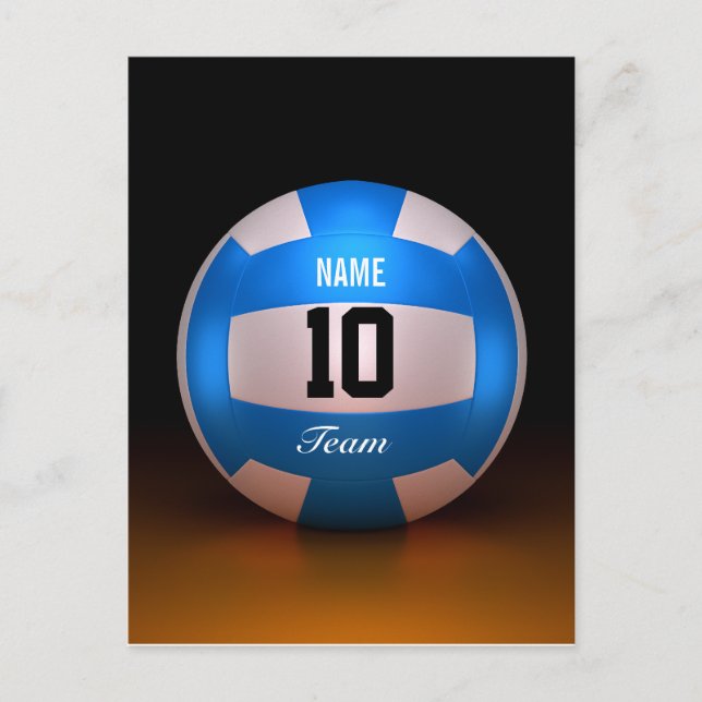 Blue Volleyball Sport Postcard (Front)