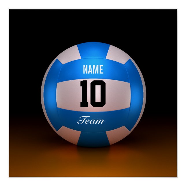 Blue Volleyball Sport Poster (Front)