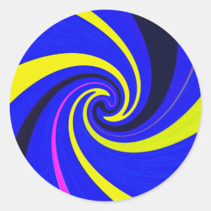 Blue vortex classic round sticker