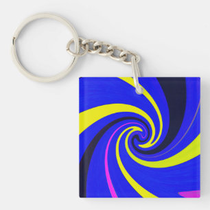 Blue vortex keychain