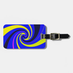 Blue vortex luggage tag