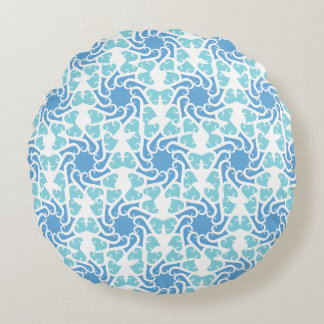Blue vortex round pillow