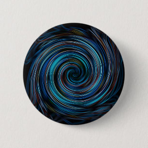Blue Vortex Spiral 2 Inch Round Button