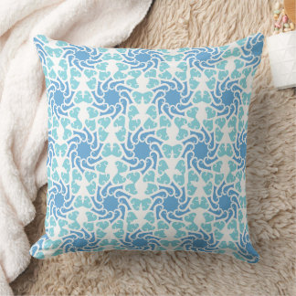 Blue vortex throw pillow