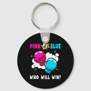 Blue Vs Pink Who Will Win Gender Reveal Party Boxi Keychain