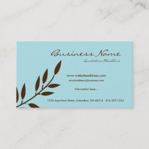 Blue w/Chocolate Brown Vine Business Cards