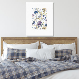 Blue W.Morris Pattern Stretched Canvas Print