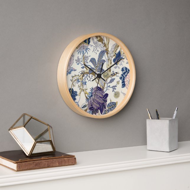 Blue W.Morris Pattern Wall Clock (Office)