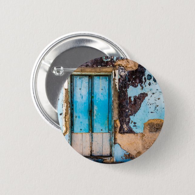 Blue wall and door 2 inch round button (Front & Back)