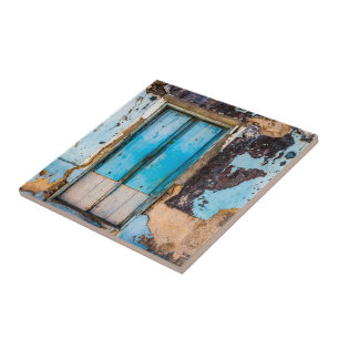 Blue wall and door tile