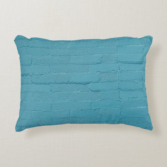 BLUE WALL BRICKS ACCENT PILLOW (Front)