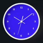 Blue Wall Clock Custom Colours and Numbers Font<br><div class="desc">Customizable Beautiful Colours Wall Clocks - Choose / add your favourite background and number colours !  
Choose Your Unique Number Fonts !
or Add your text / name / date / logo / image ...  or else :)
Good Luck - Be Happy :)</div>