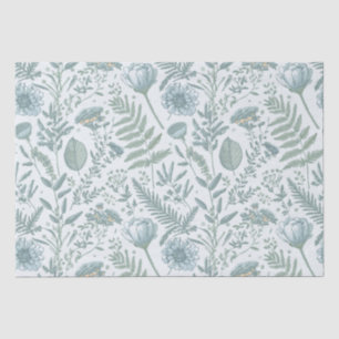 Blue Wallpaper Floral Tissue Paper