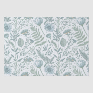 Blue Wallpaper Floral Tissue Paper