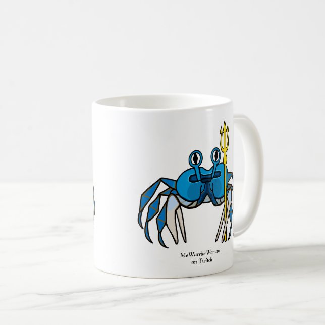 Blue Warrior Crab, MeWarriorWoman on Twitch Coffee Mug (Front Right)