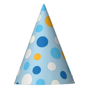 Blue Wash Dots Party Hat