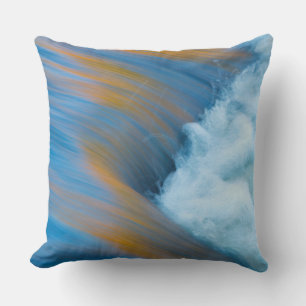 Blue water abstract, Canada Throw Pillow