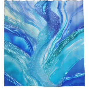 Blue Water Abstract Shower Curtain
