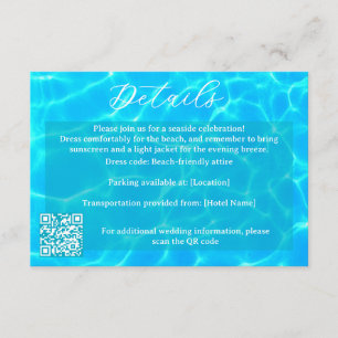 Blue Water Beach & Destination Wedding Ocean Theme Enclosure Card