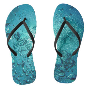 Blue Water Bubbles Flip Flops