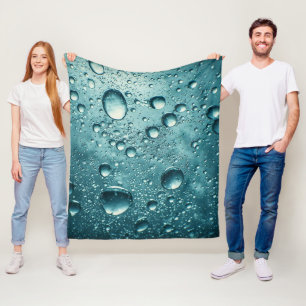 Blue Water Bubbles Underwater Abstract Background Fleece Blanket