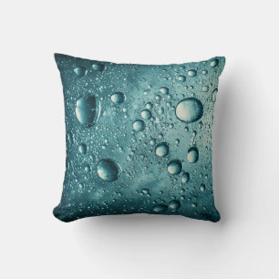 Blue Water Bubbles Underwater Abstract Background Throw Pillow
