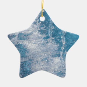 Blue water ceramic ornament
