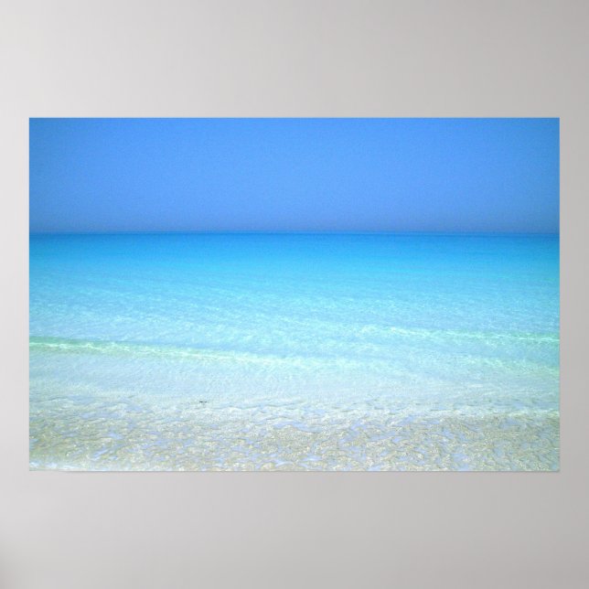 Blue Water & Coastline Nature Photo Poster (Front)