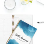 Blue Water Color Ombre Monogram Logo Planner<br><div class="desc">Beautiful boho watercolor blue wash personalized planner for your business or personal life will keep you organized in style! You can customize the name, date, fonts and more. Great gift for teachers, office mates and small business owners. Shop the entire collection in my zazzle shop. Need help personalizing? Message me!...</div>
