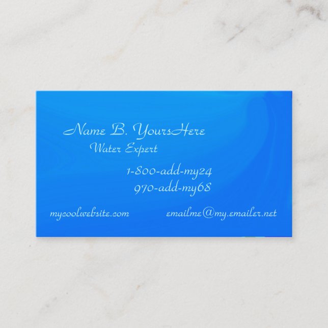 Blue Water Colour Business Card (Front)